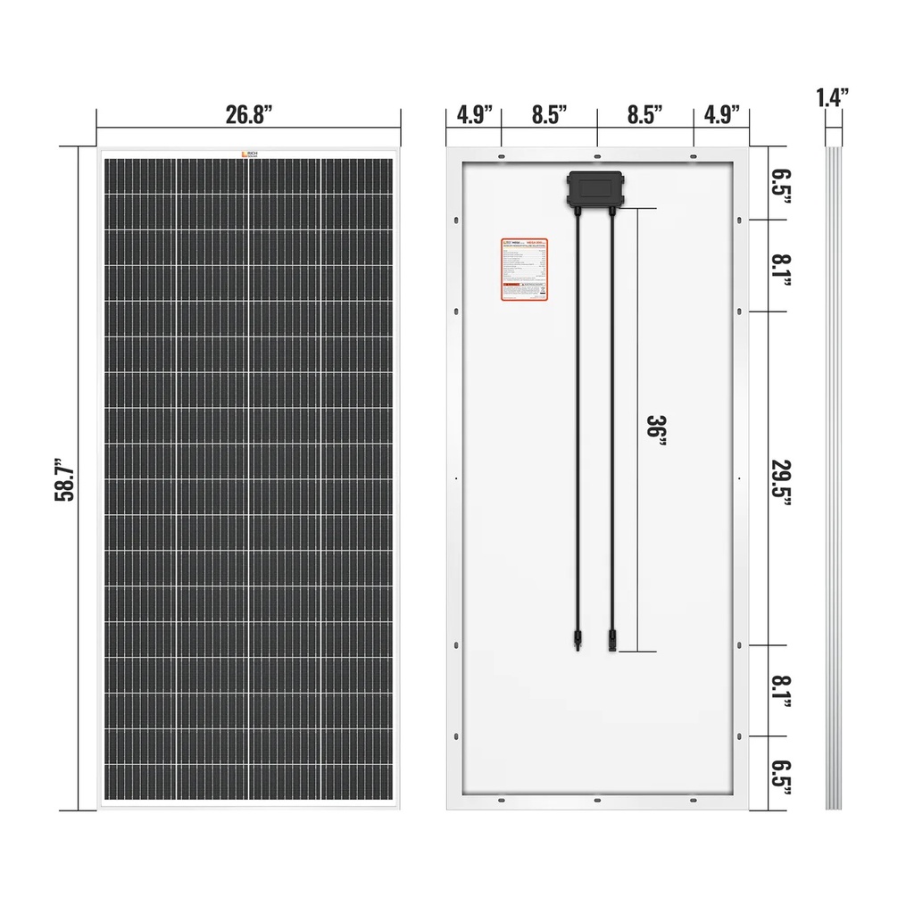 Rich Solar MEGA 200 Watt 24v Monocrystalline Solar Panel