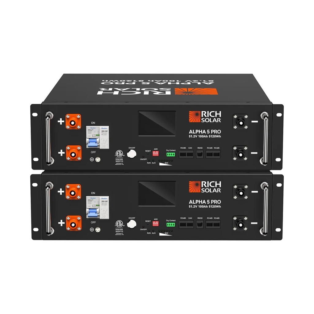 ALPHA 5 PRO  100Ah LiFePO4 48V Server Rack Lithium Battery  UL1973, UL9540A Certified