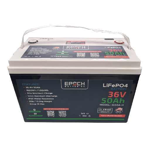 [3650A-H] Epoch 36V 50Ah Essential Series - Bluetooth & Heated LiFePO4 Battery